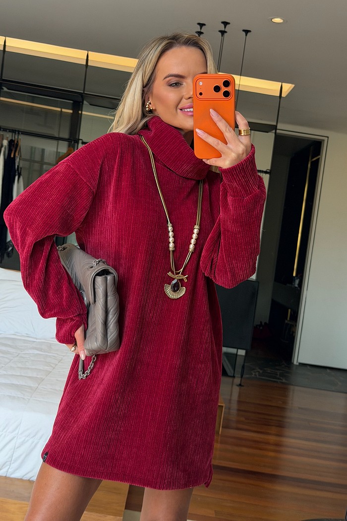 Vestido Ushuaia Tricot Bordô