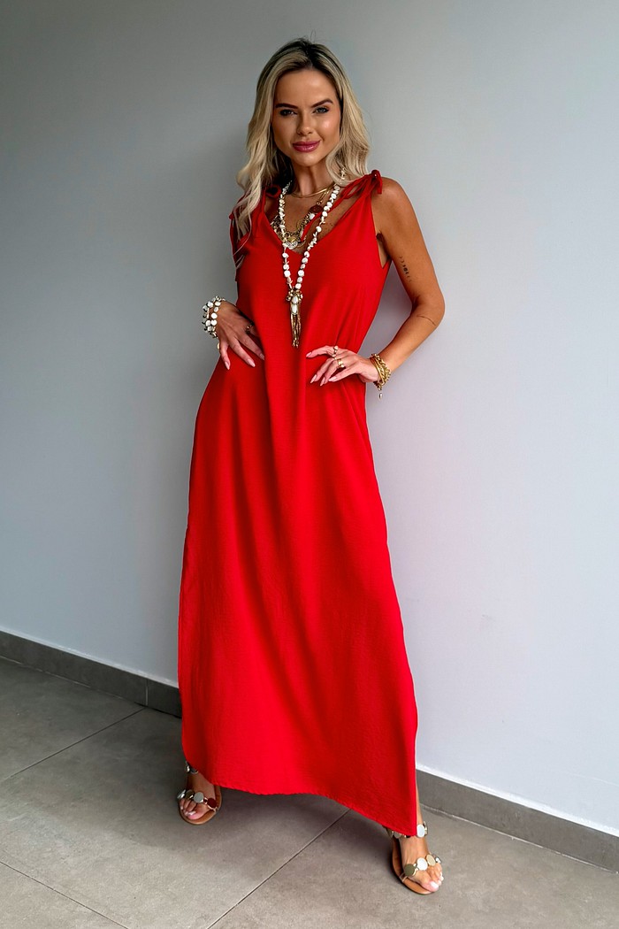 Vestido Longo Ibiza Vermelho Scarlet