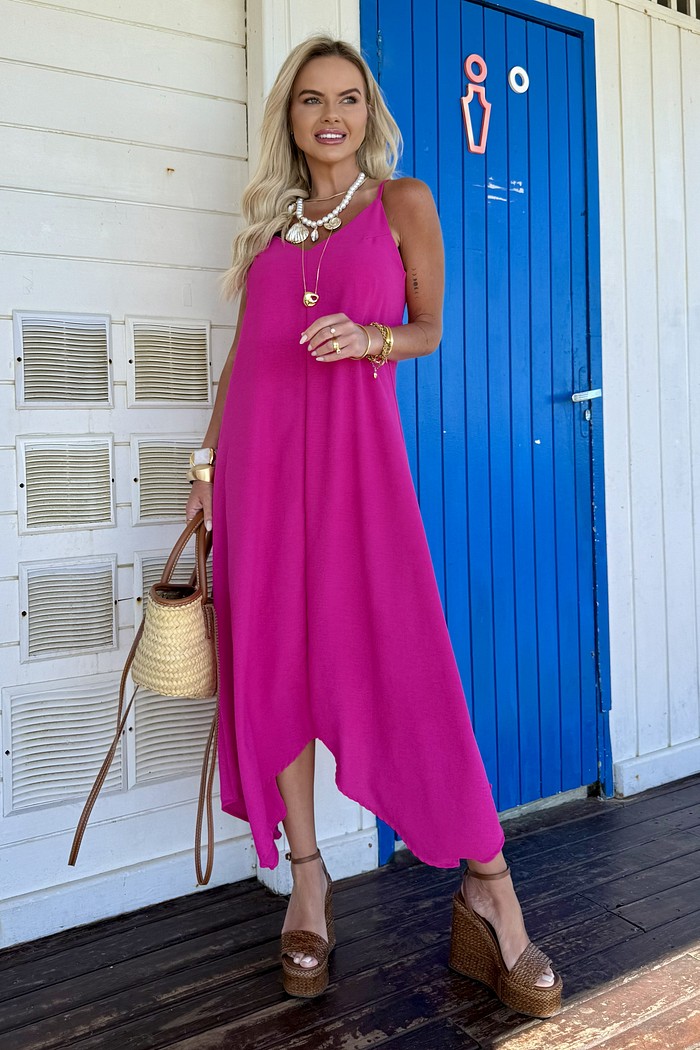 Vestido Midi Pontas Aura Pink