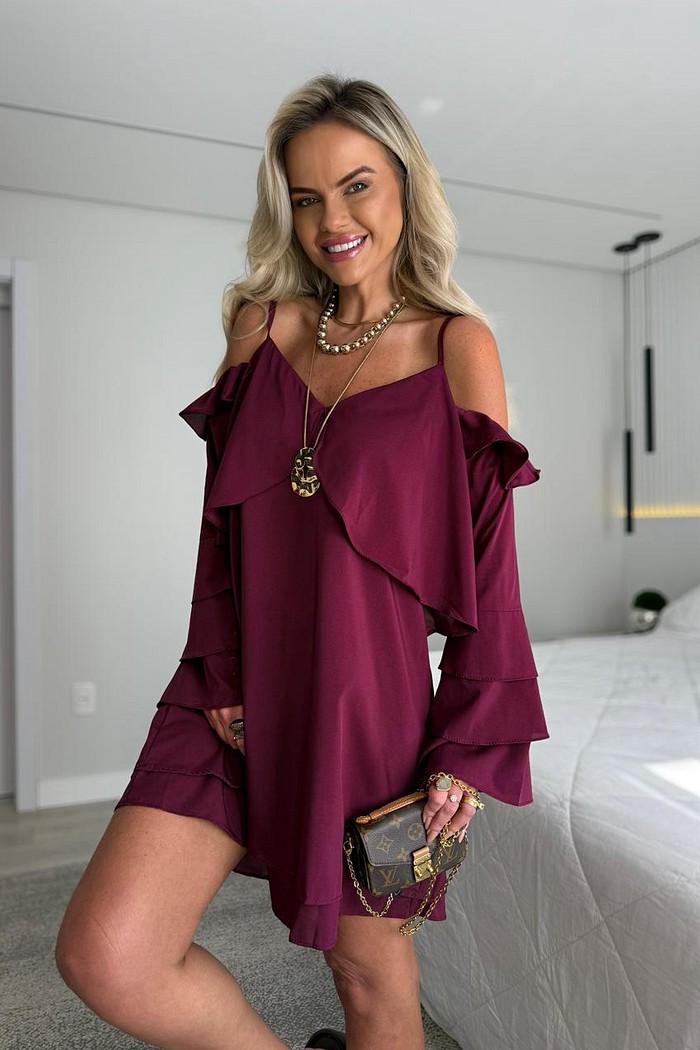 Vestido Boho Yasmin Vinho
