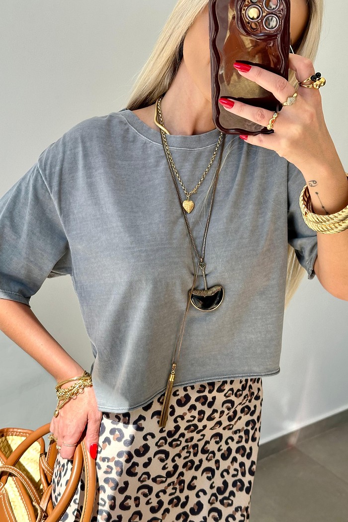 Cropped Básico Cinza