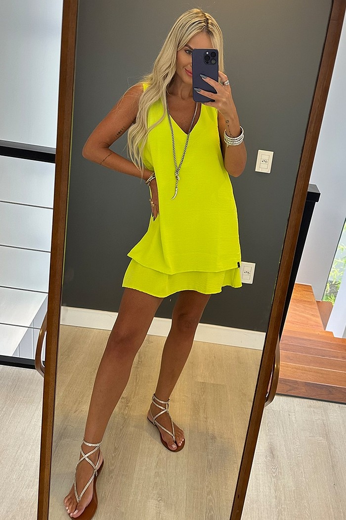 Vestido Maya Sem Mangas Maçã Verde