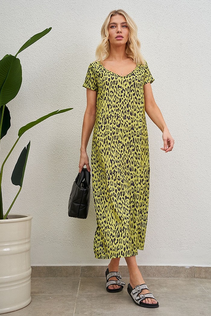 Vestido Midi Animal Print Lima