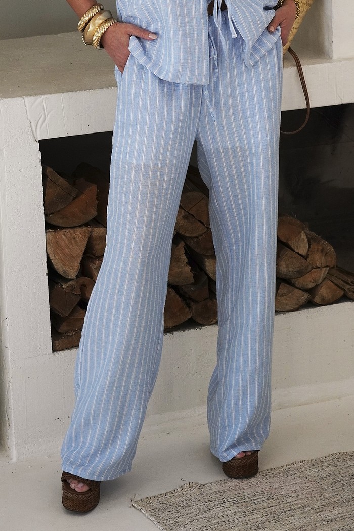 Calça Pantalona Isla Azul Claro