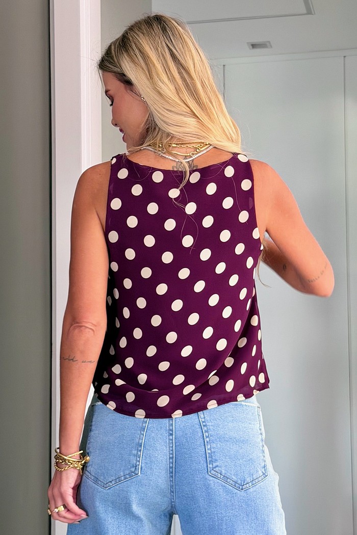 Regata Chiffon Poá New Bordô