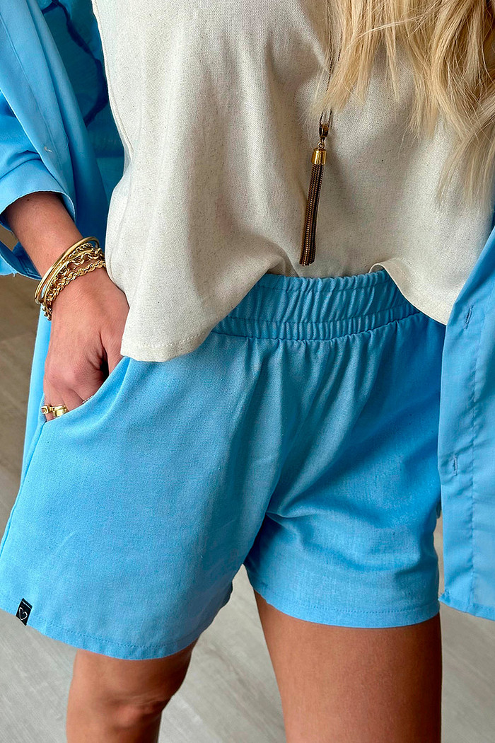 Shorts Linho Liz Azul