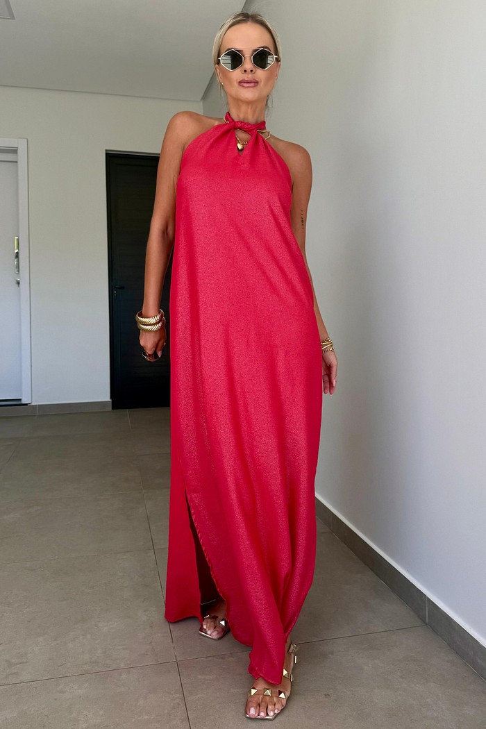 Vestido Longo Shine Vermelho