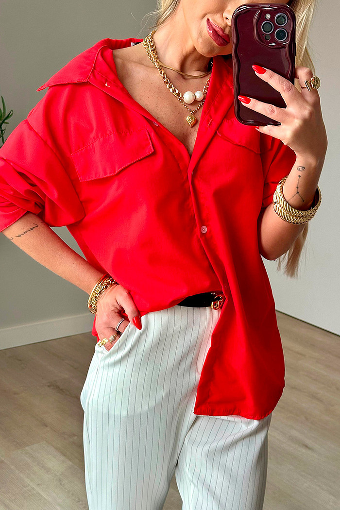 Camisa Tricoline La Vie Vermelho