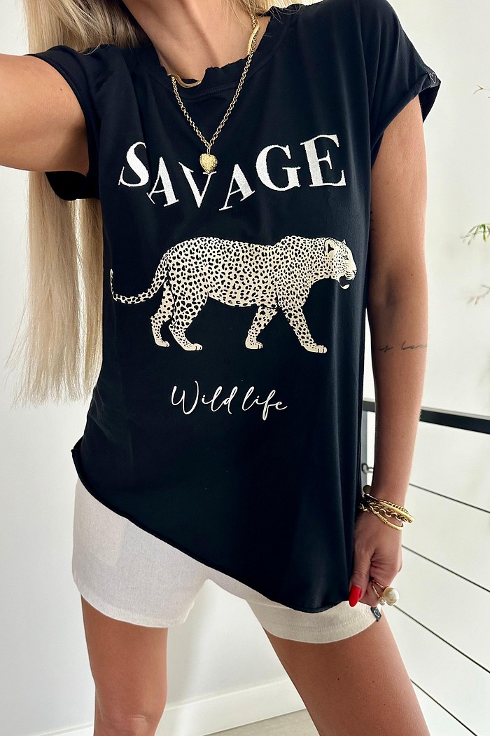 T-Shirt Savage Preta
