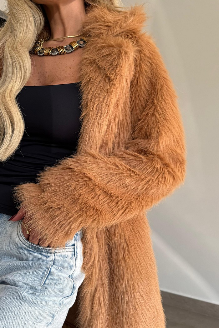 Casaco Poly Longo Caramelo