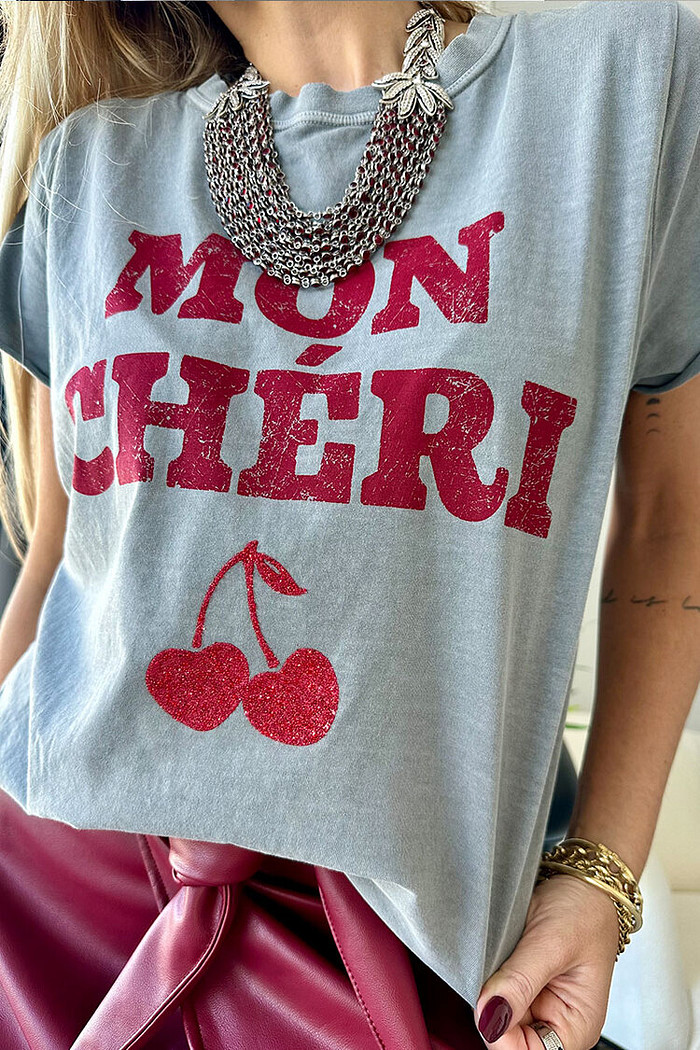 T-Shirt Mon Chéri Cinza