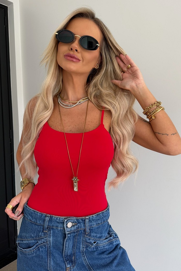 Blusa Alça Poli New Vermelho