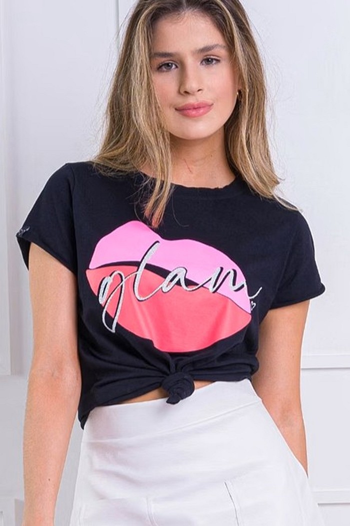 T-Shirt Smack Glam Preta
