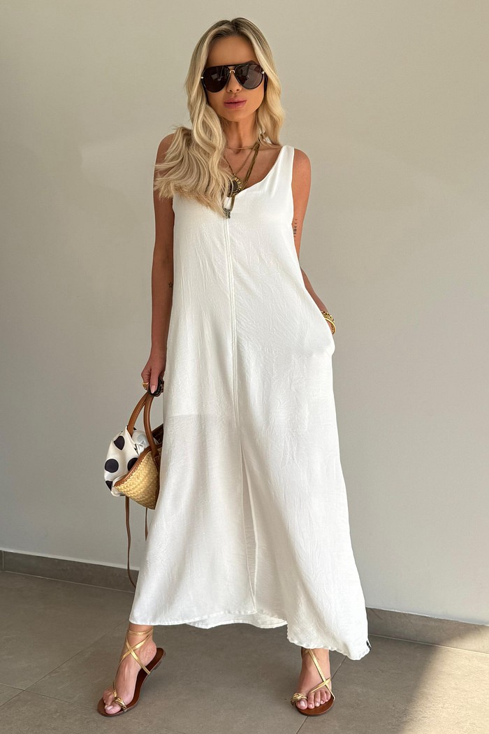 Vestido Midi Mahina Off White
