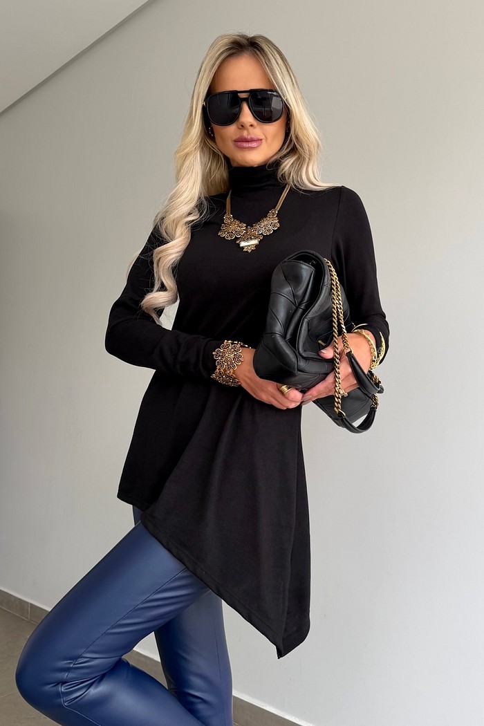 Blusa Assimétrica Lanzinha Preta