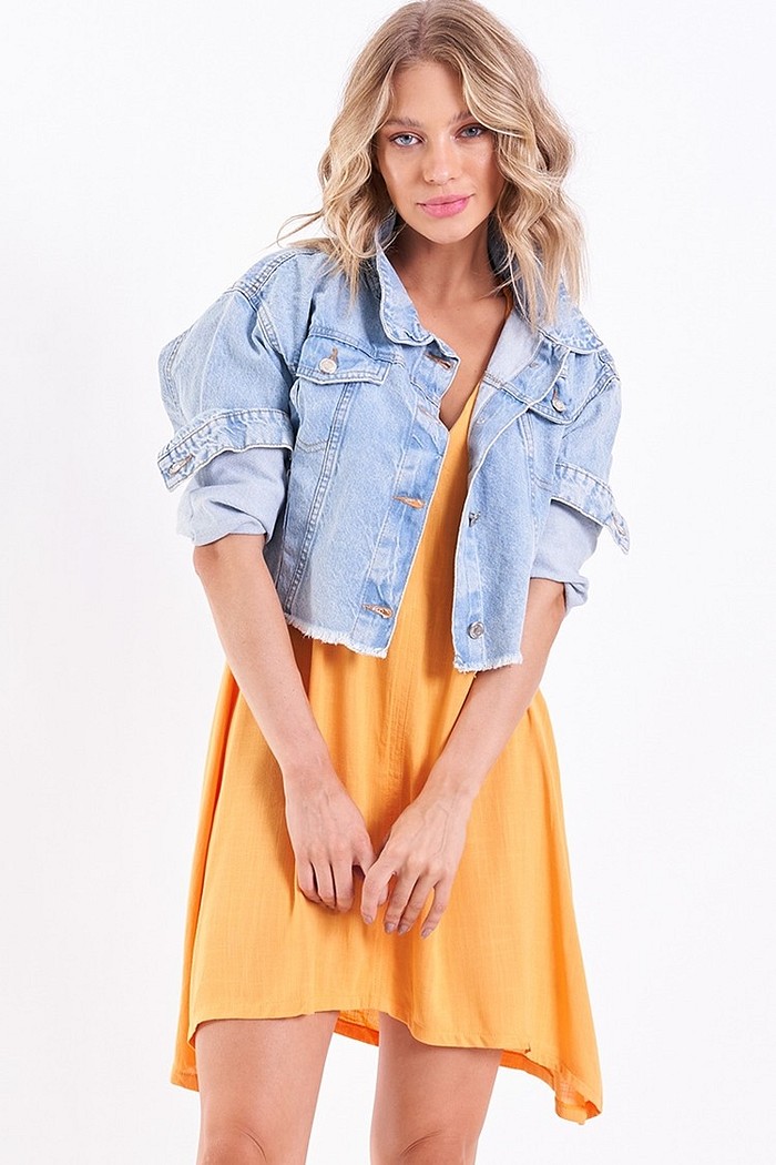 Vestido Linho Cenoura