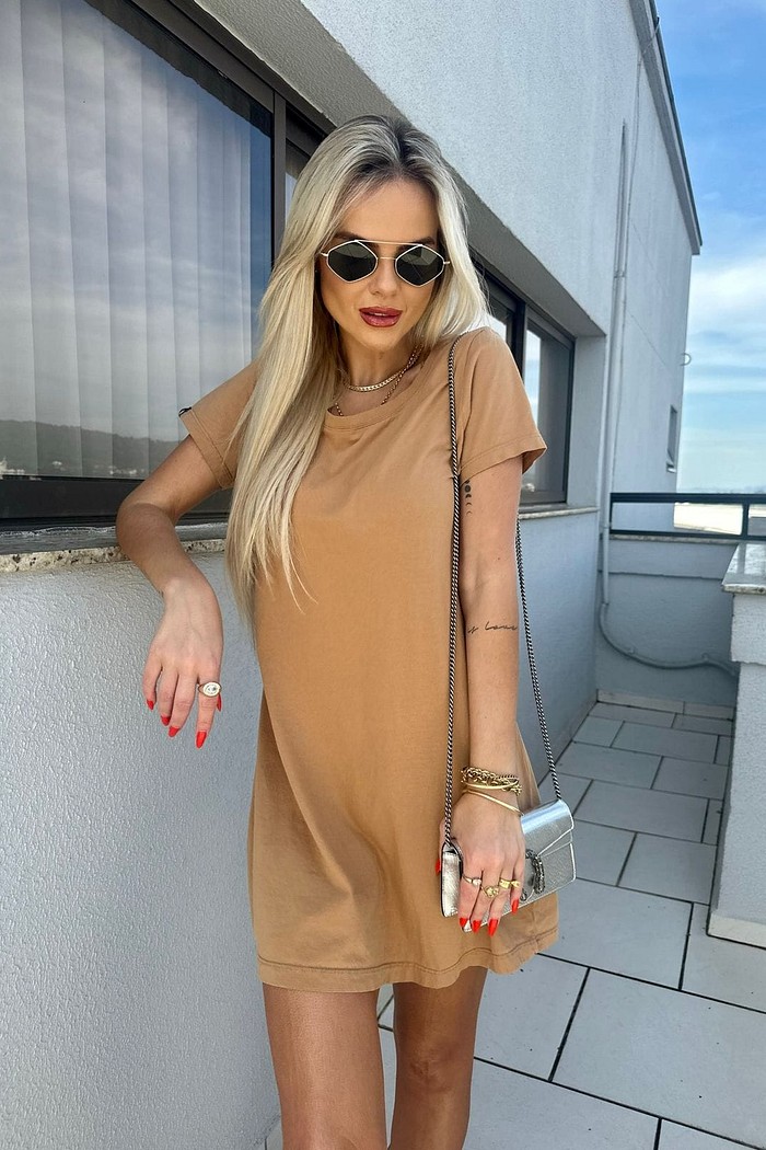 Vestido Básico Camel