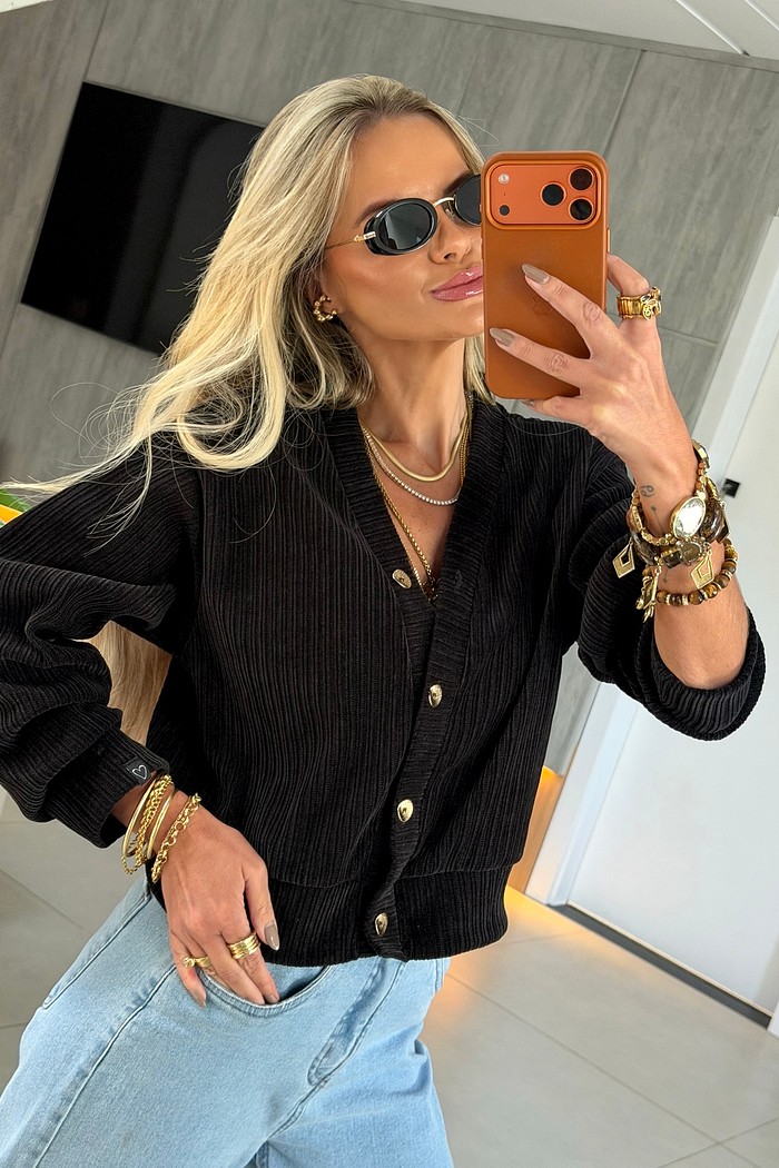 Cardigan Tricot Ushuaia Preto