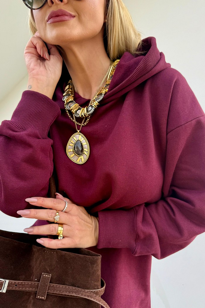 Moletom Maxi Peluciado Vinho