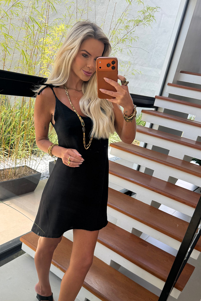 Vestido Curto Alças Bahamas Preto