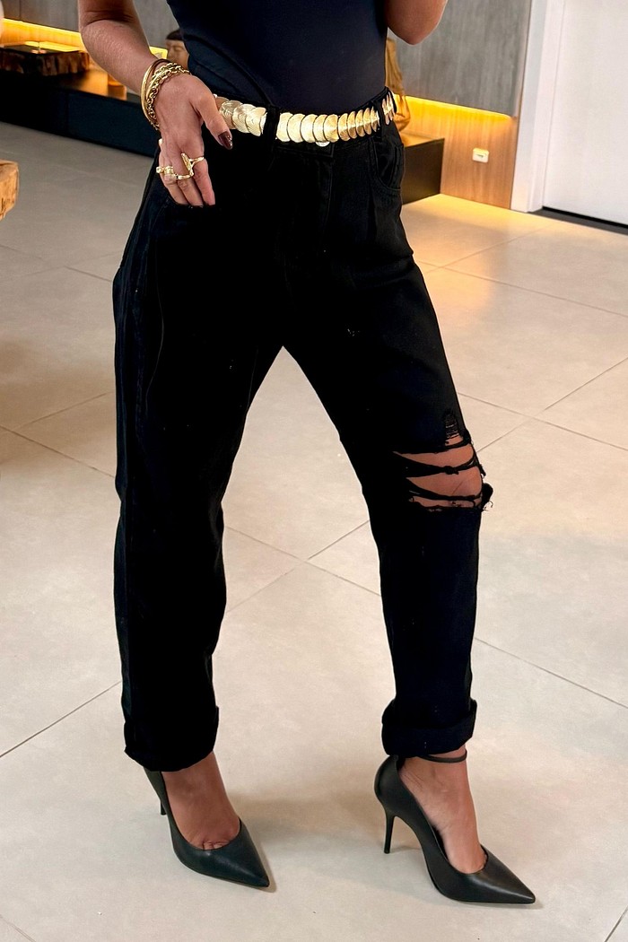 Calça Mom Jeans Preto