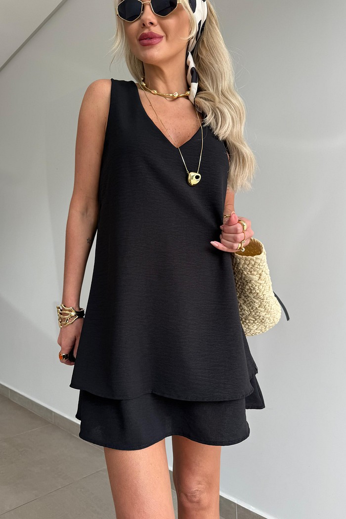 Vestido Maya Sem Mangas Preto