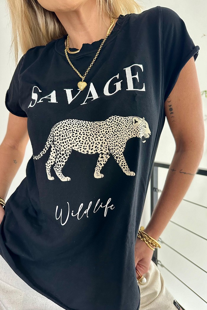 T-Shirt Savage Preta