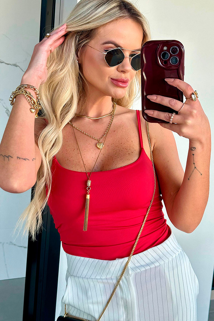 Blusa Alça Poli Vermelho