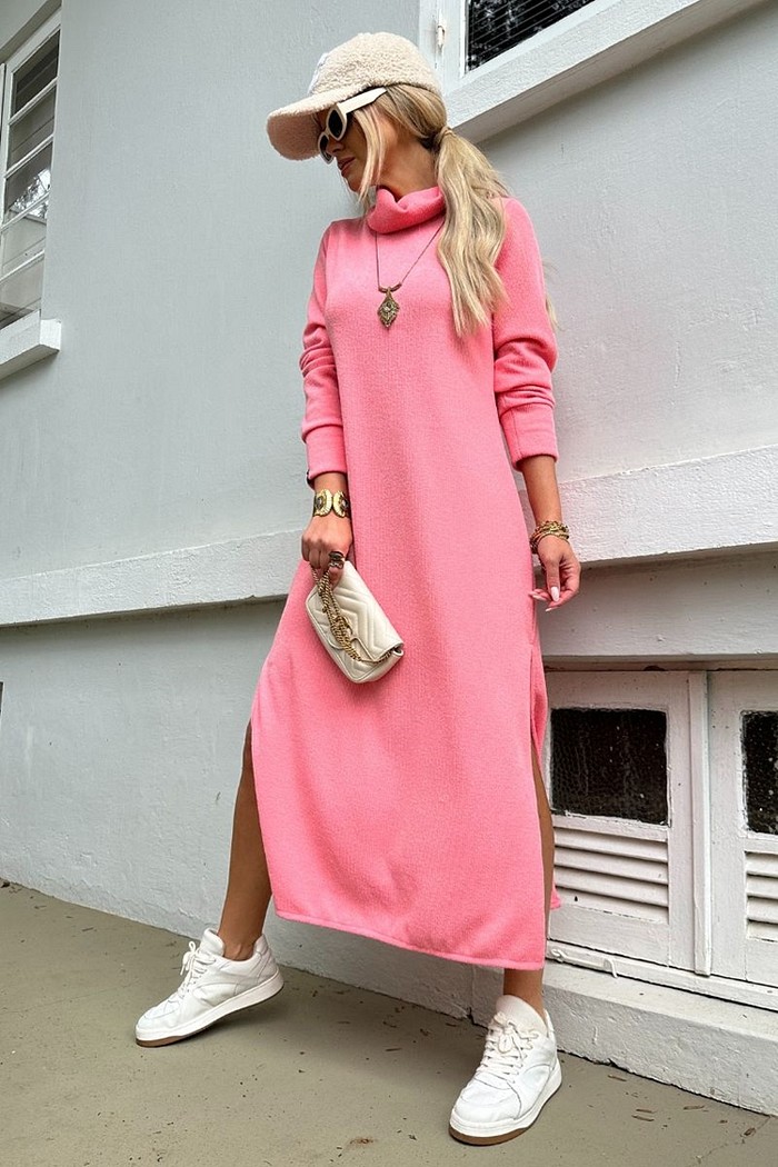 Vestido Midi Mousse rosa