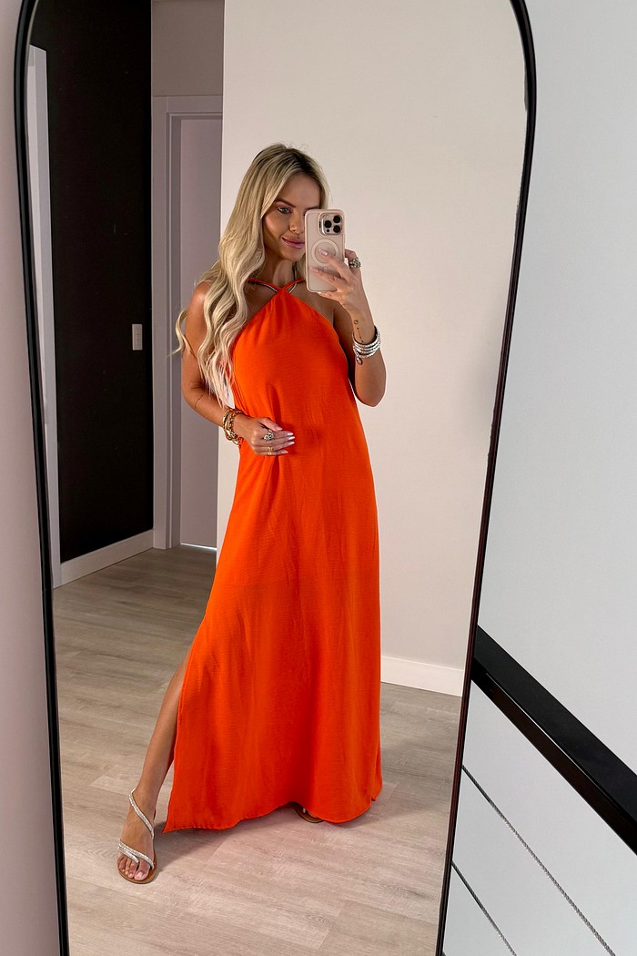 Vestido Longo Briza Laranja
