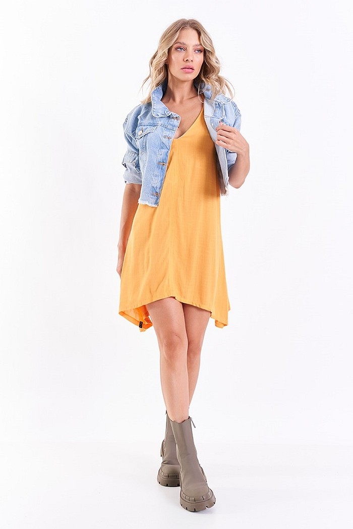 Vestido Linho Cenoura