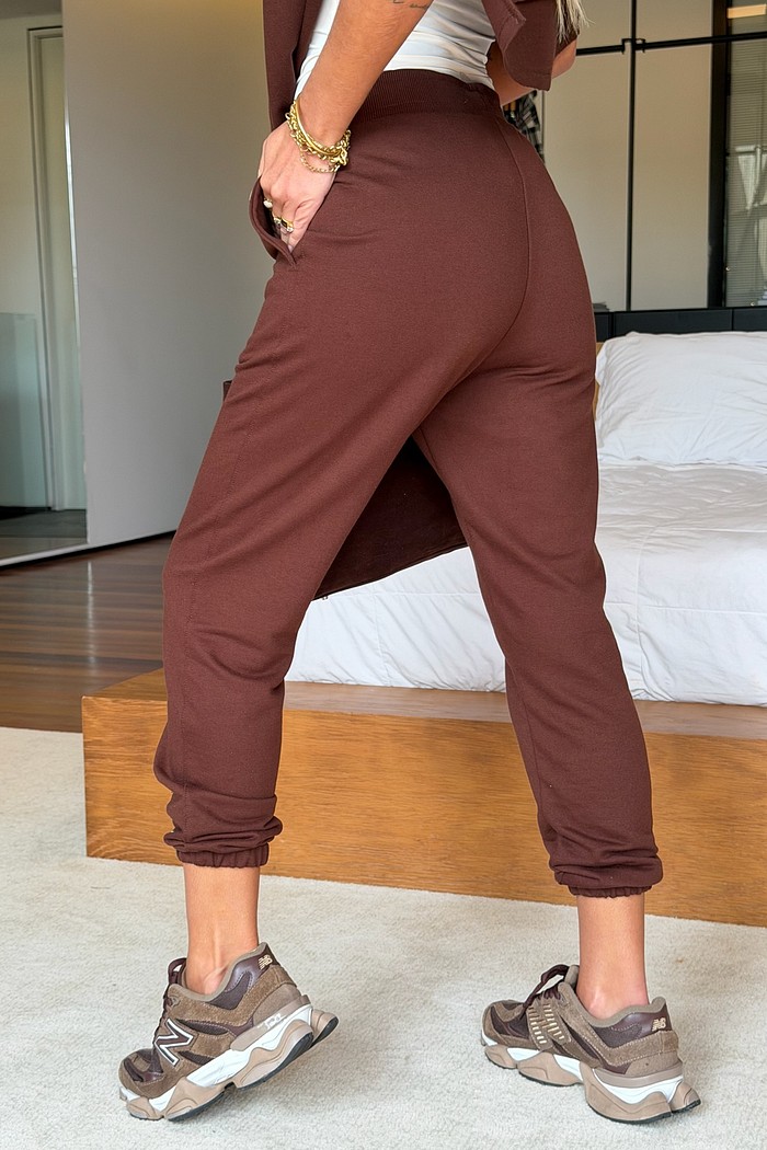 Calça de Moletom Jogger Marrom