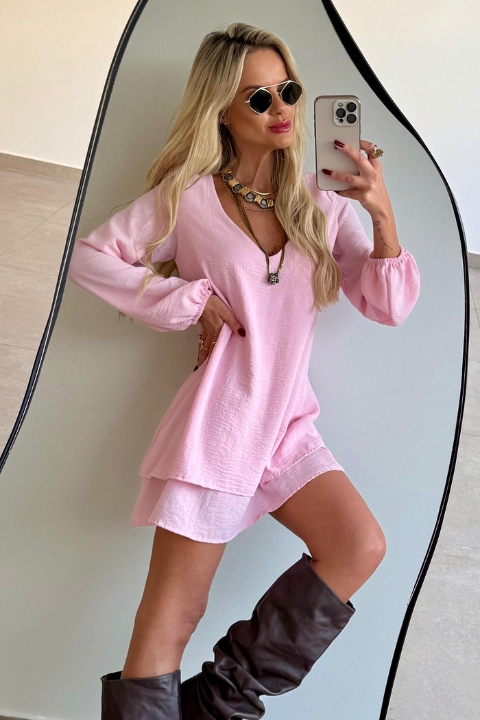 Vestido Duplo Maya Rosa Baby