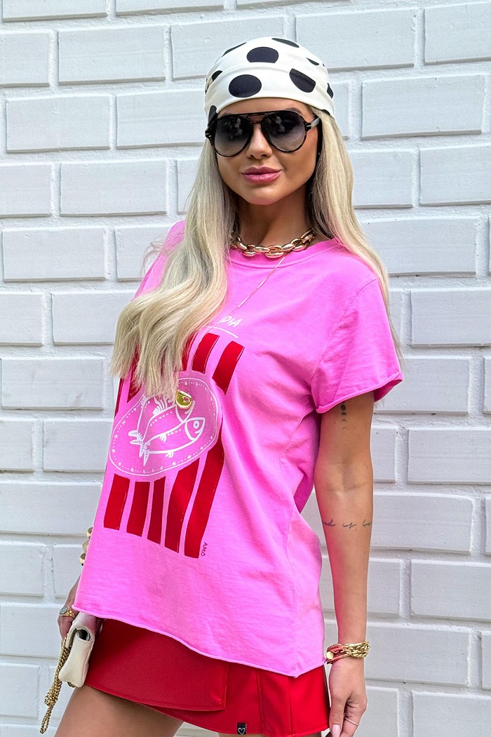 T-shirt Sardinha Pink
