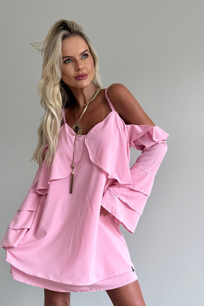 Vestido Boho Yasmin Rosa Suave