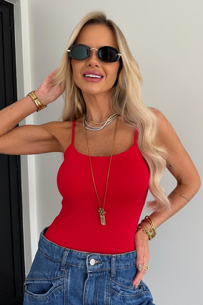 Blusa Alça Poli New Vermelho