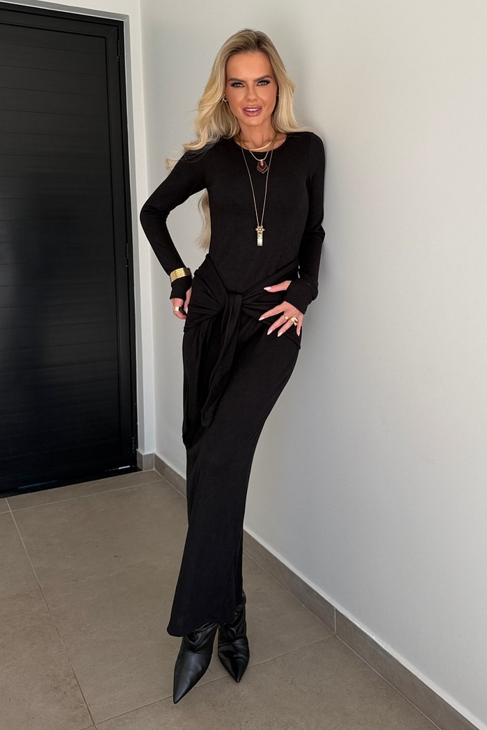 Vestido Super Midi Lanzinha Preto