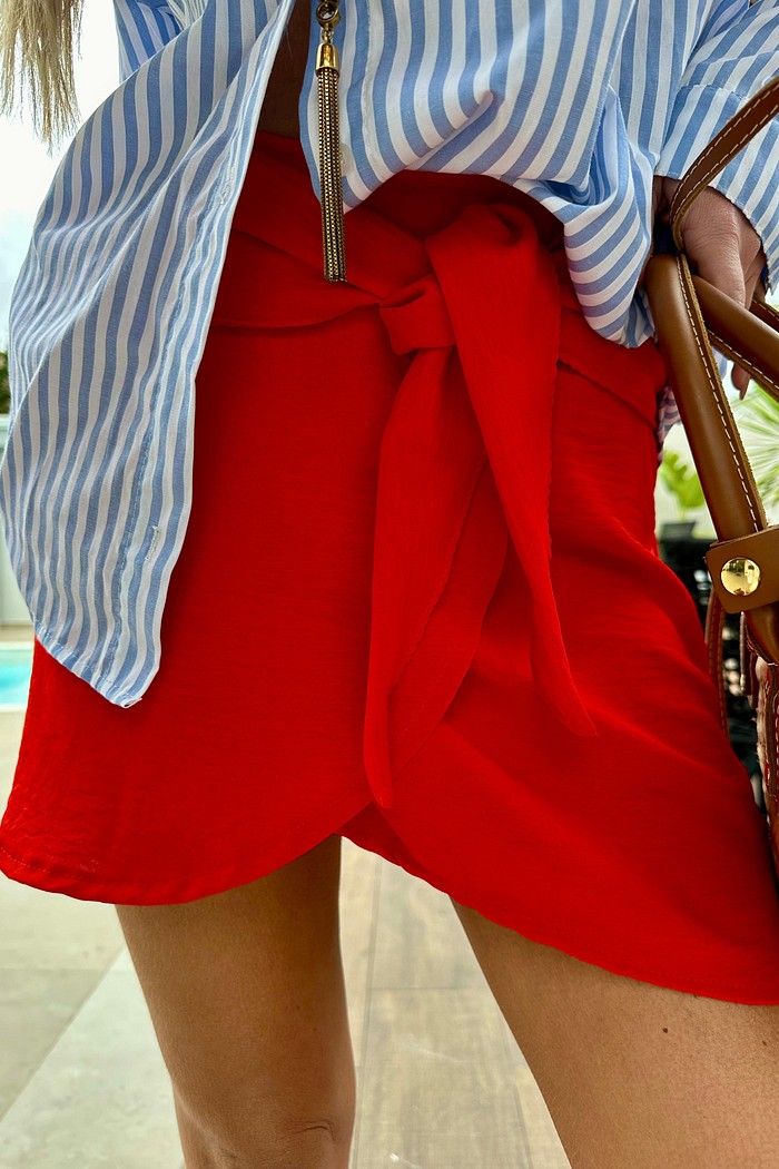 Saia Melina vermelho scarlet
