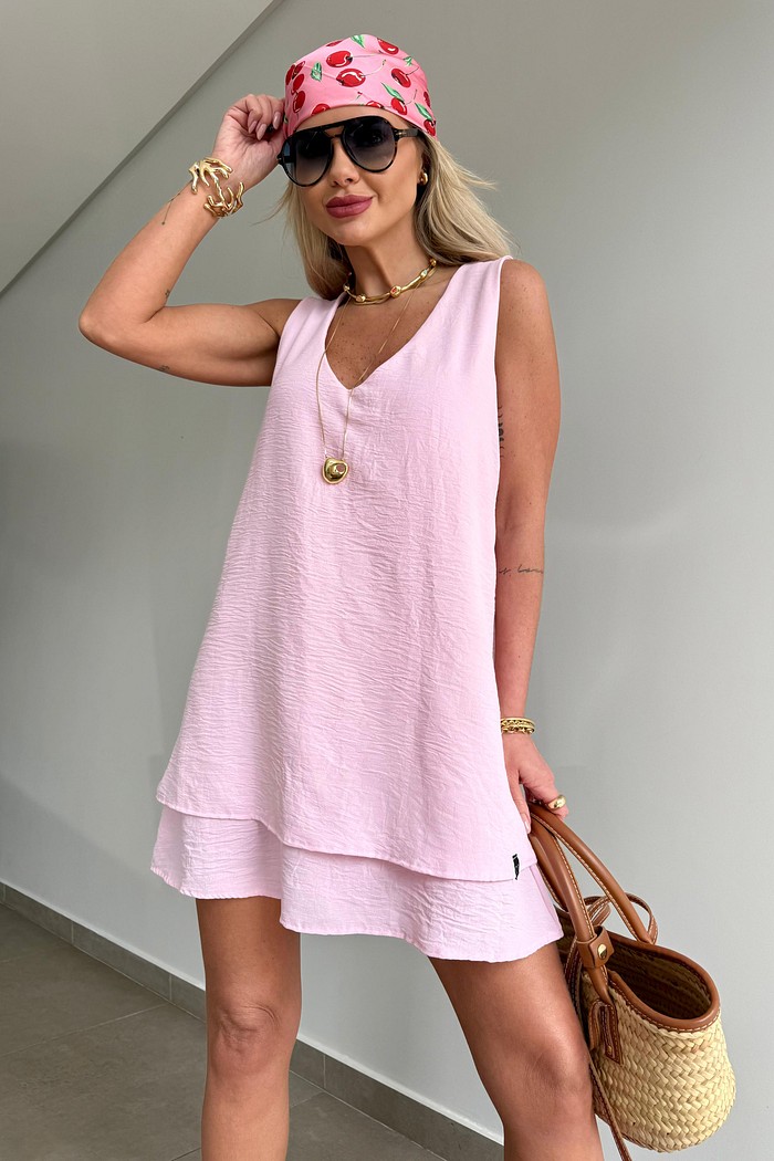 Vestido Maya Sem Mangas Rosa Baby