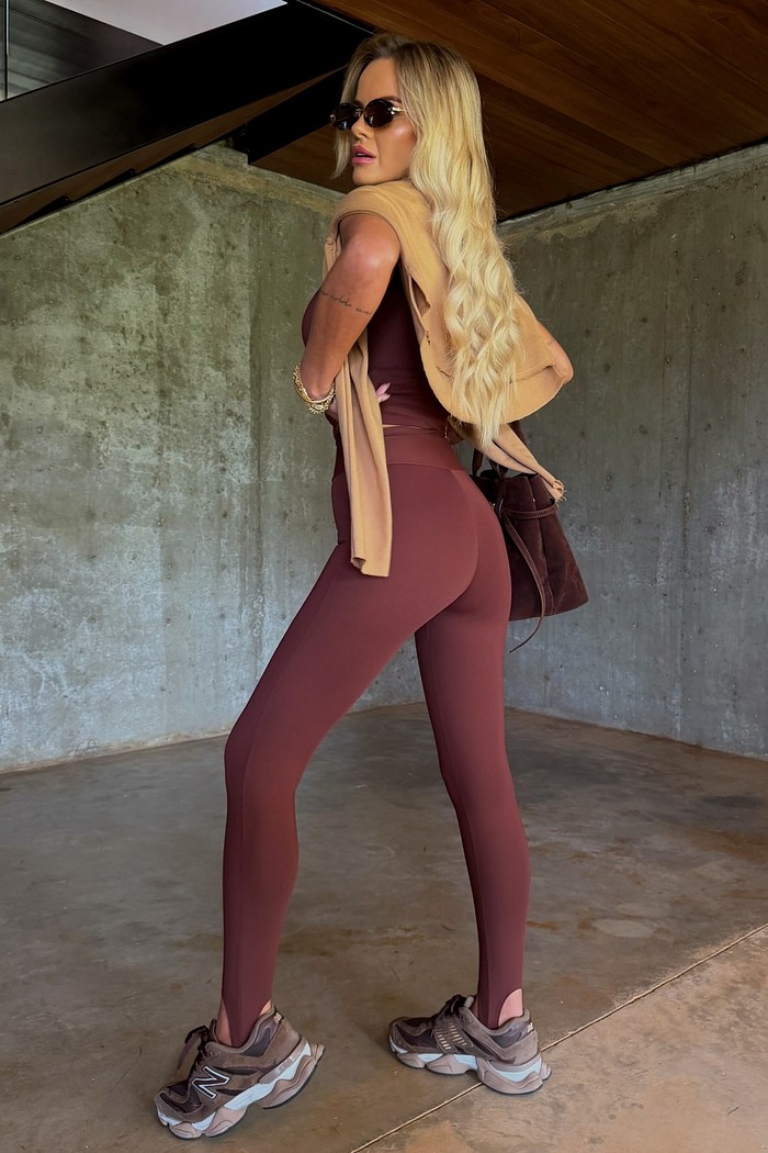Calça Legging Pezinho Lifestyle Marrom