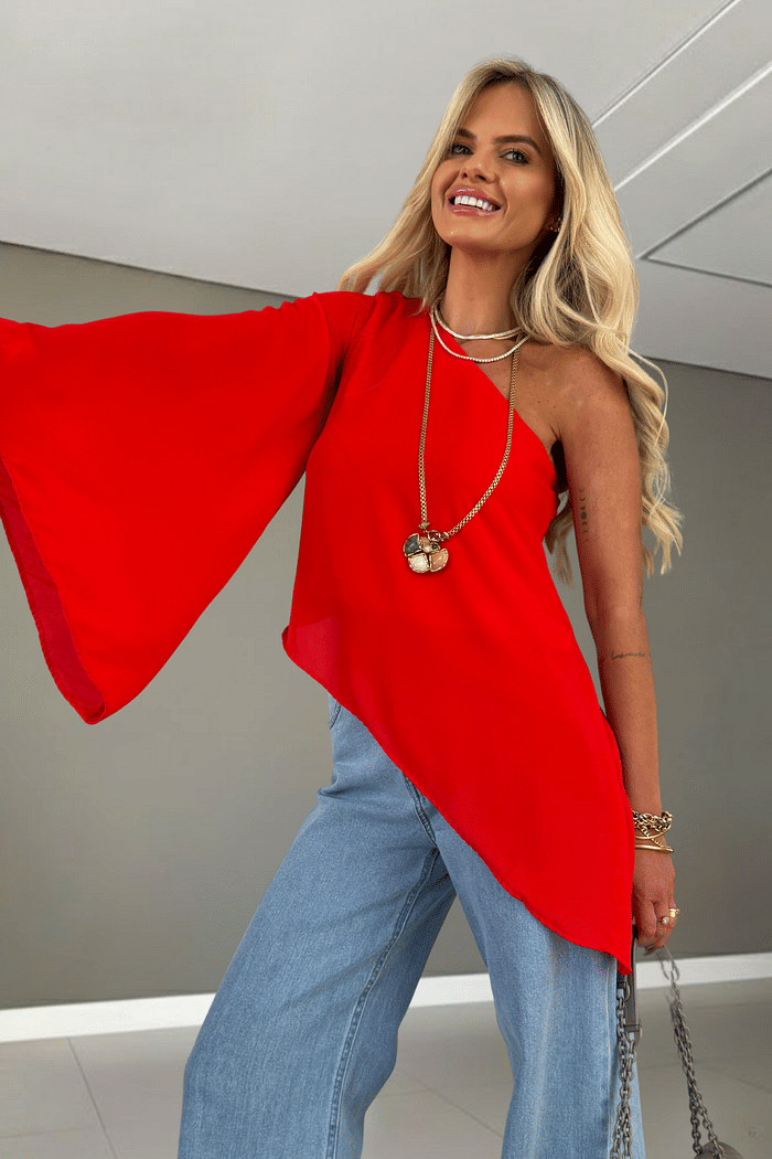 Blusa Ombro Só Cancun Vermelha