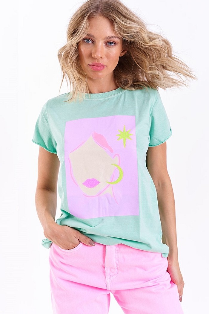 T-Shirt Boneca Verde Acqua