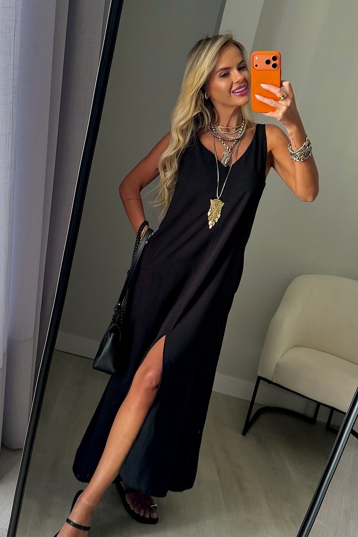 Vestido Midi Mahina Preto