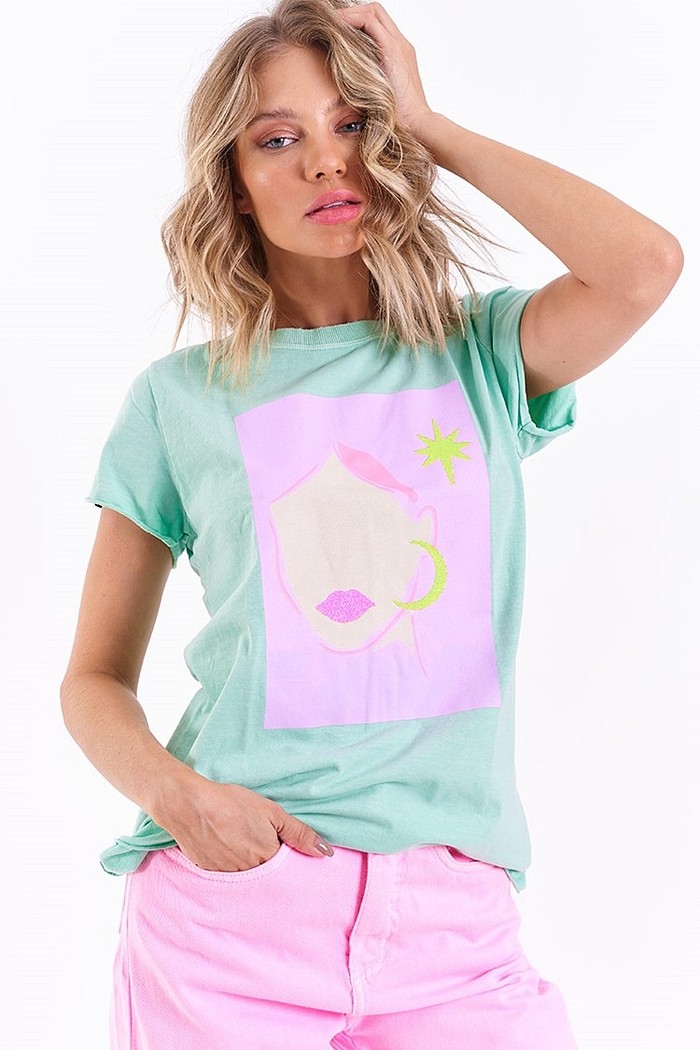 T-Shirt Boneca Verde Acqua