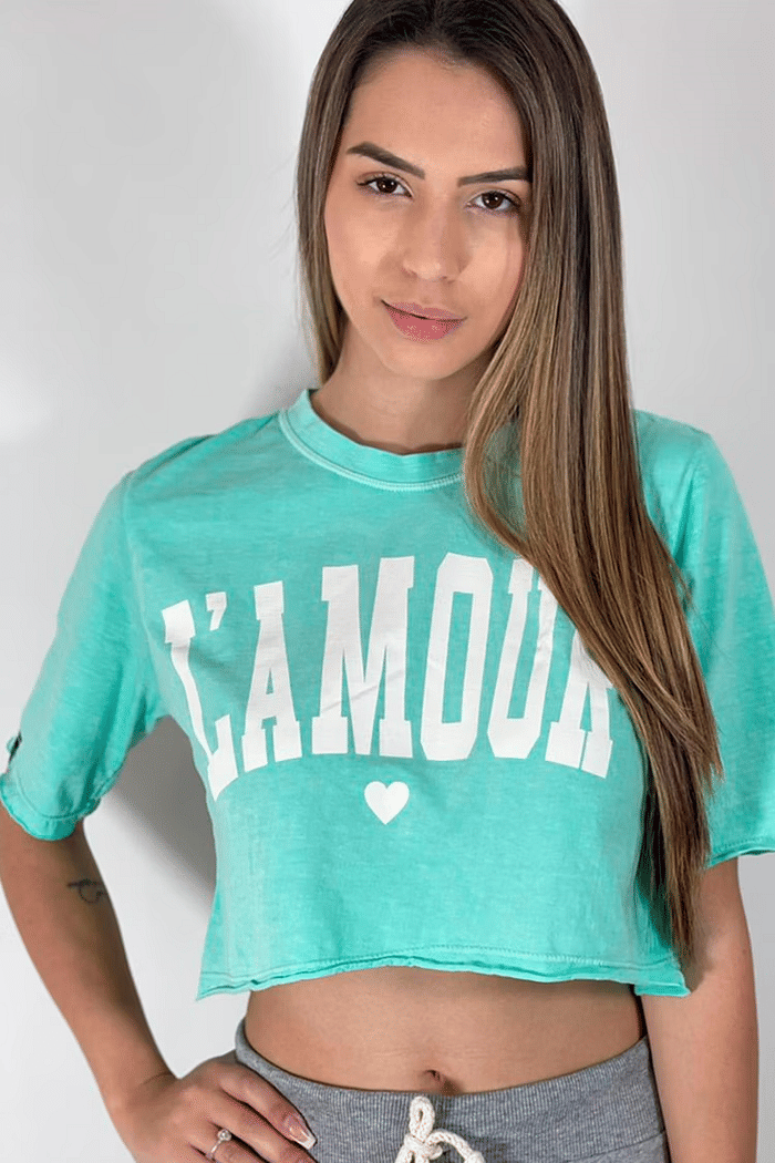 Cropped L'amour Verde Acqua