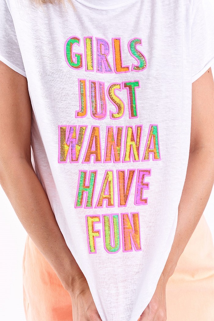 T-Shirt Girls Just Wanna Have Fun Branca