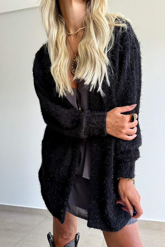 Casaco Amplo Tricot Julieta Preto