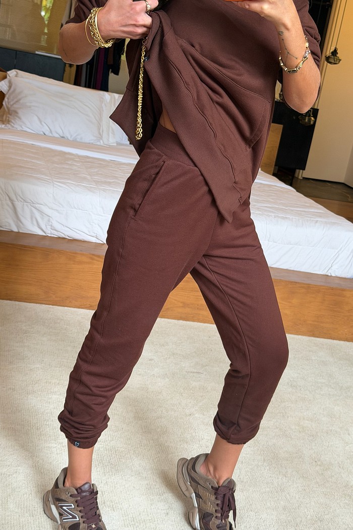 Calça de Moletom Jogger Marrom