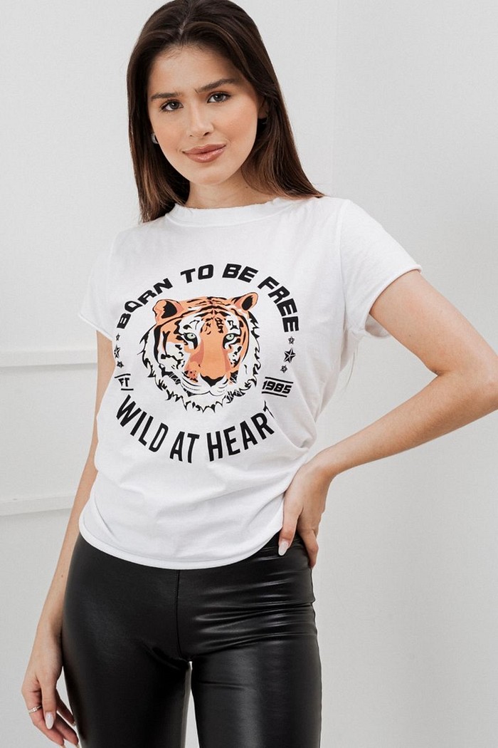 T-Shirt Born To Be Free Branca