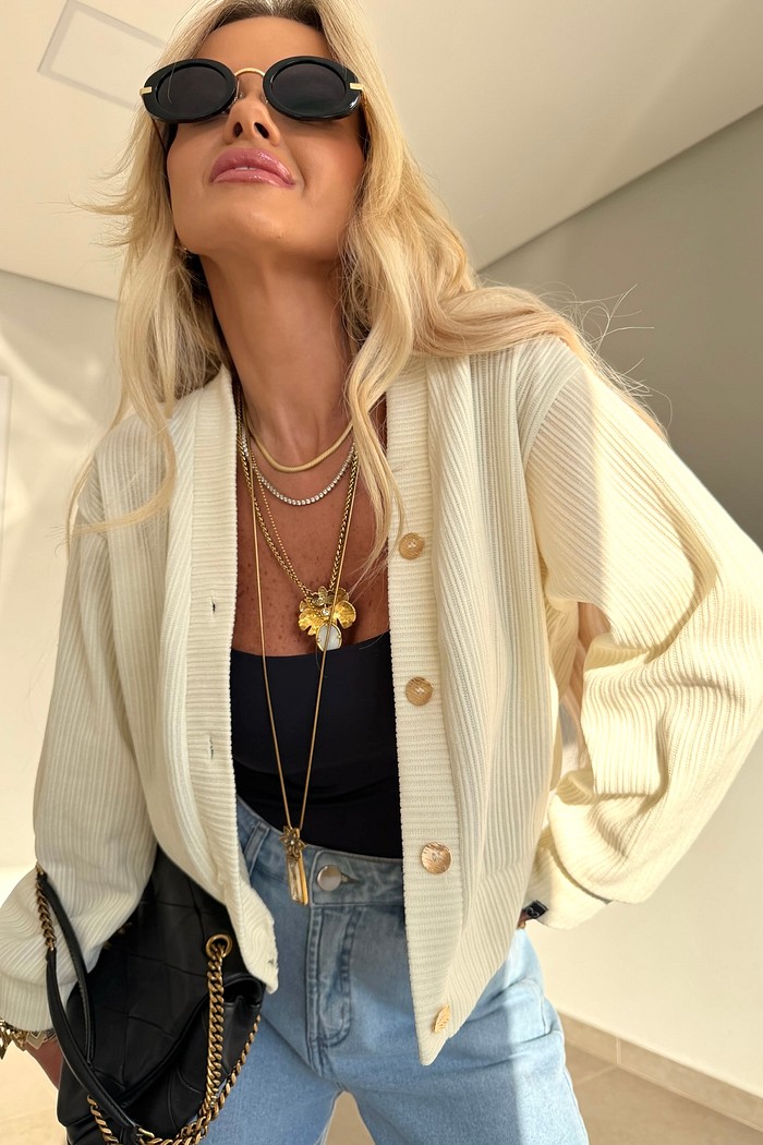 Cardigan Tricot Ushuaia Off White